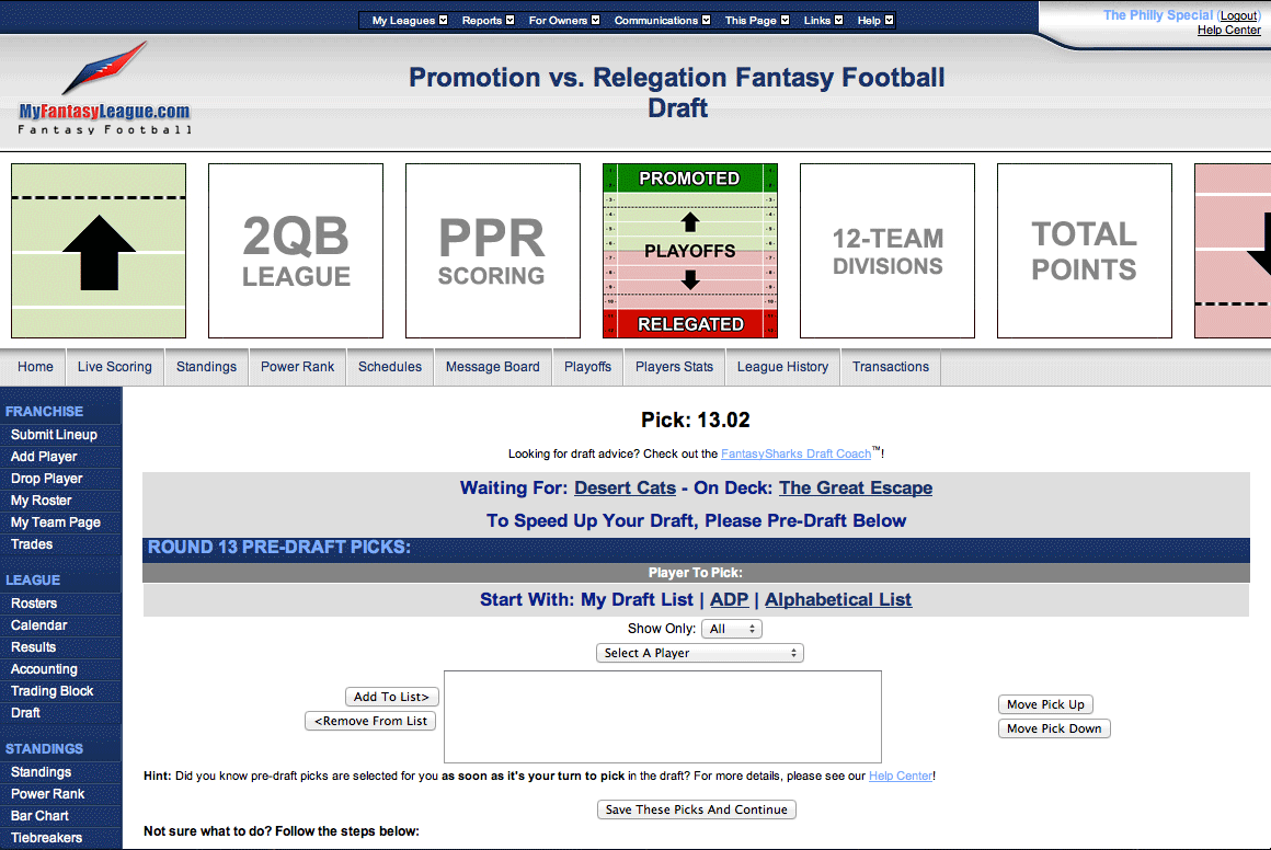 Fantasy Football League History