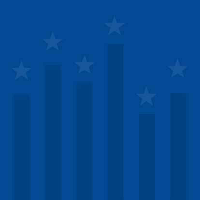 A bar graph stylized to look like an American flag