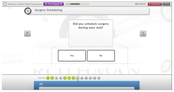 Surgery Scheduling Screen