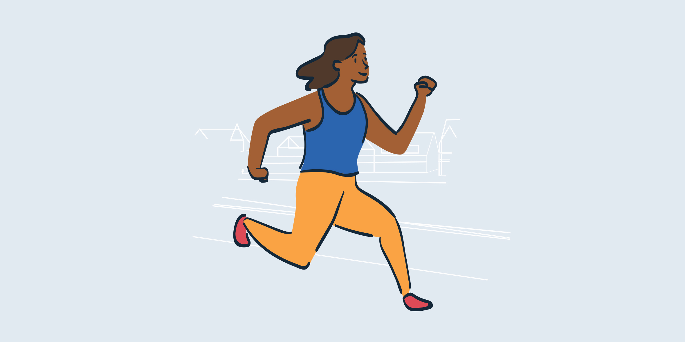 illustration of woman running