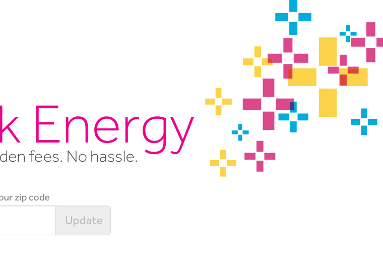 screenshot of energy company website