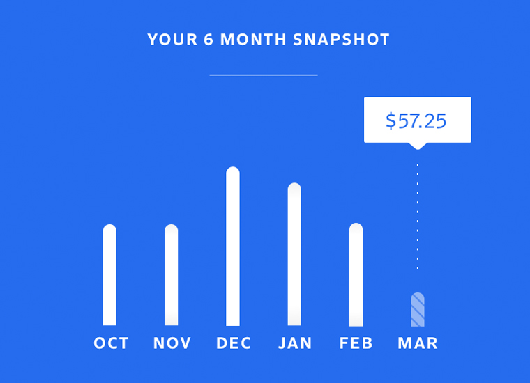 your six month snapshot bar graph