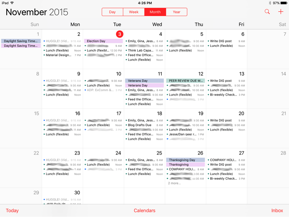 Apple calendar month view