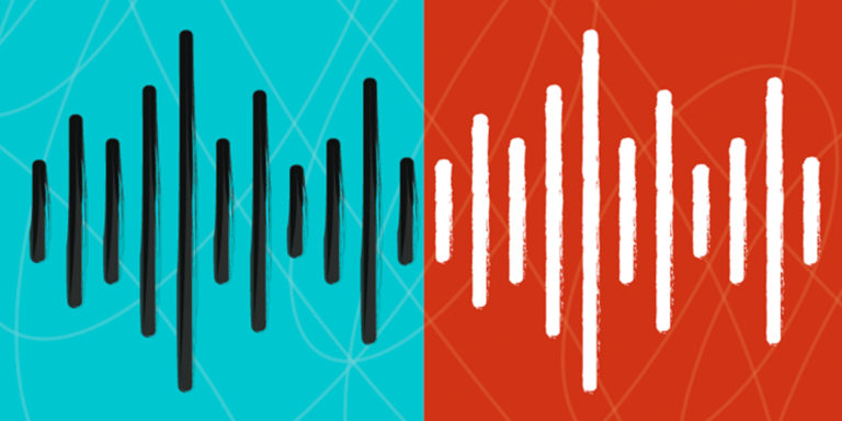 Stylized illustration of sound waves