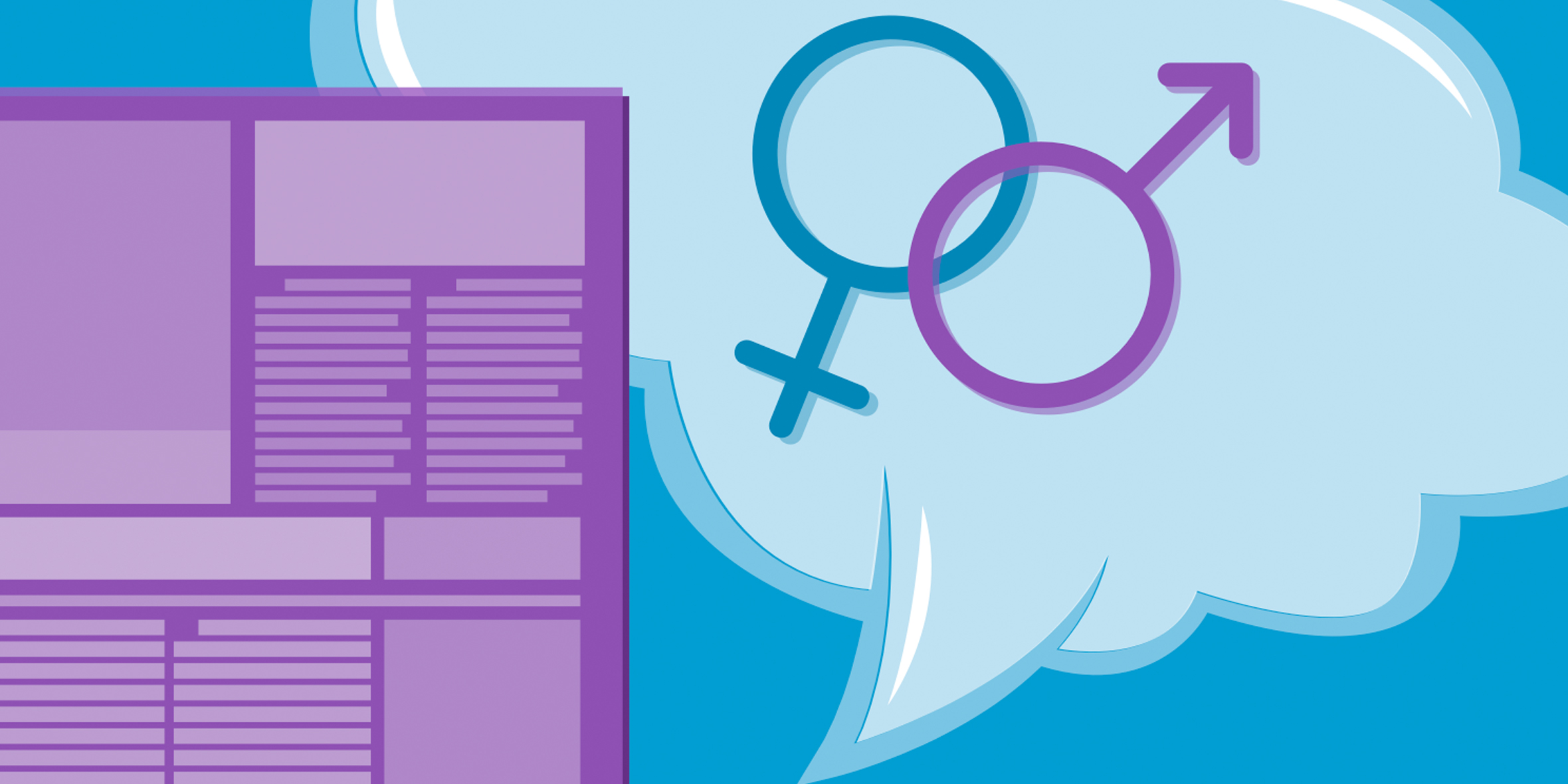 graphic of gender symbols inside speech bubble