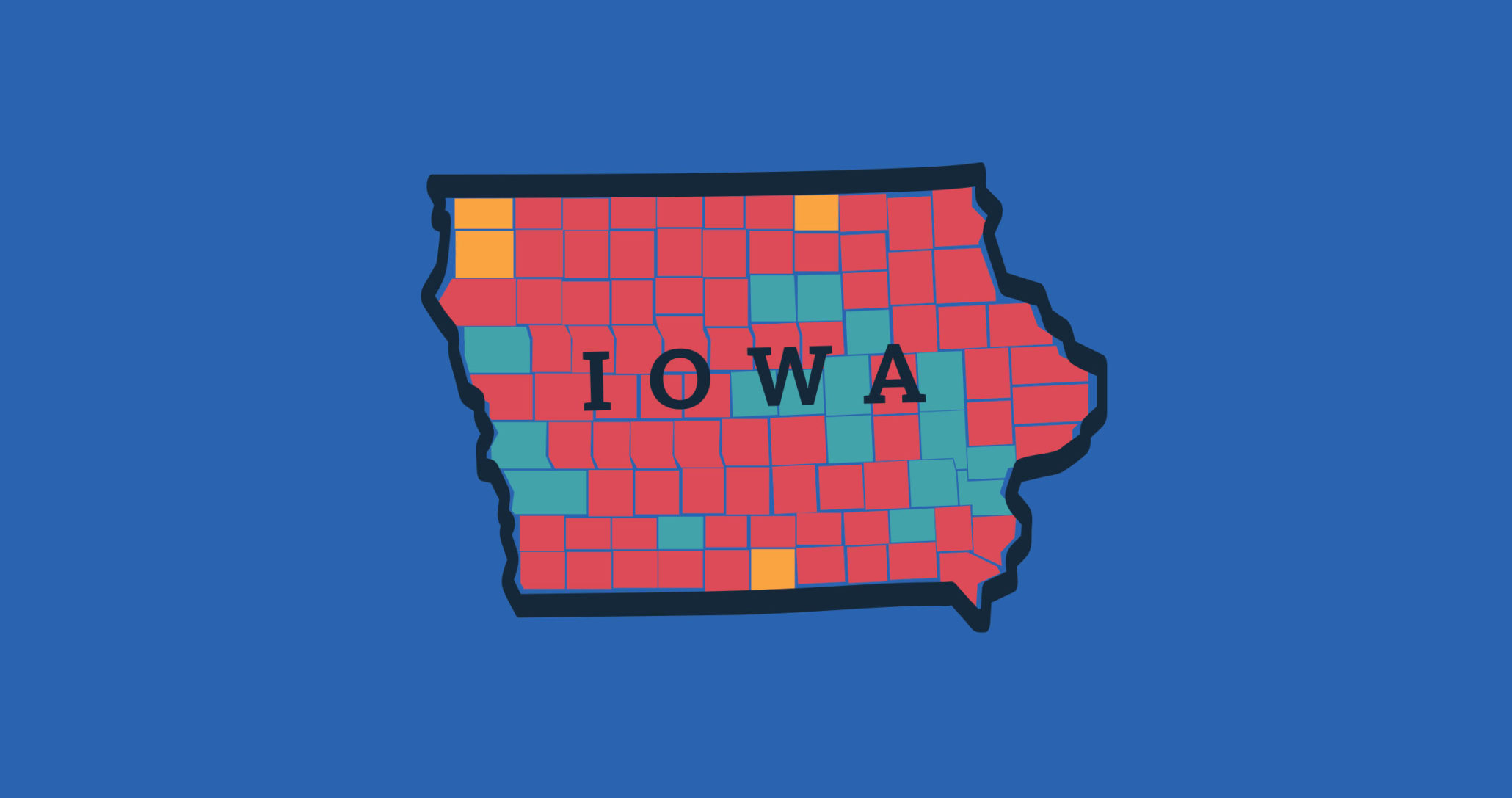 Map of the state of Iowa