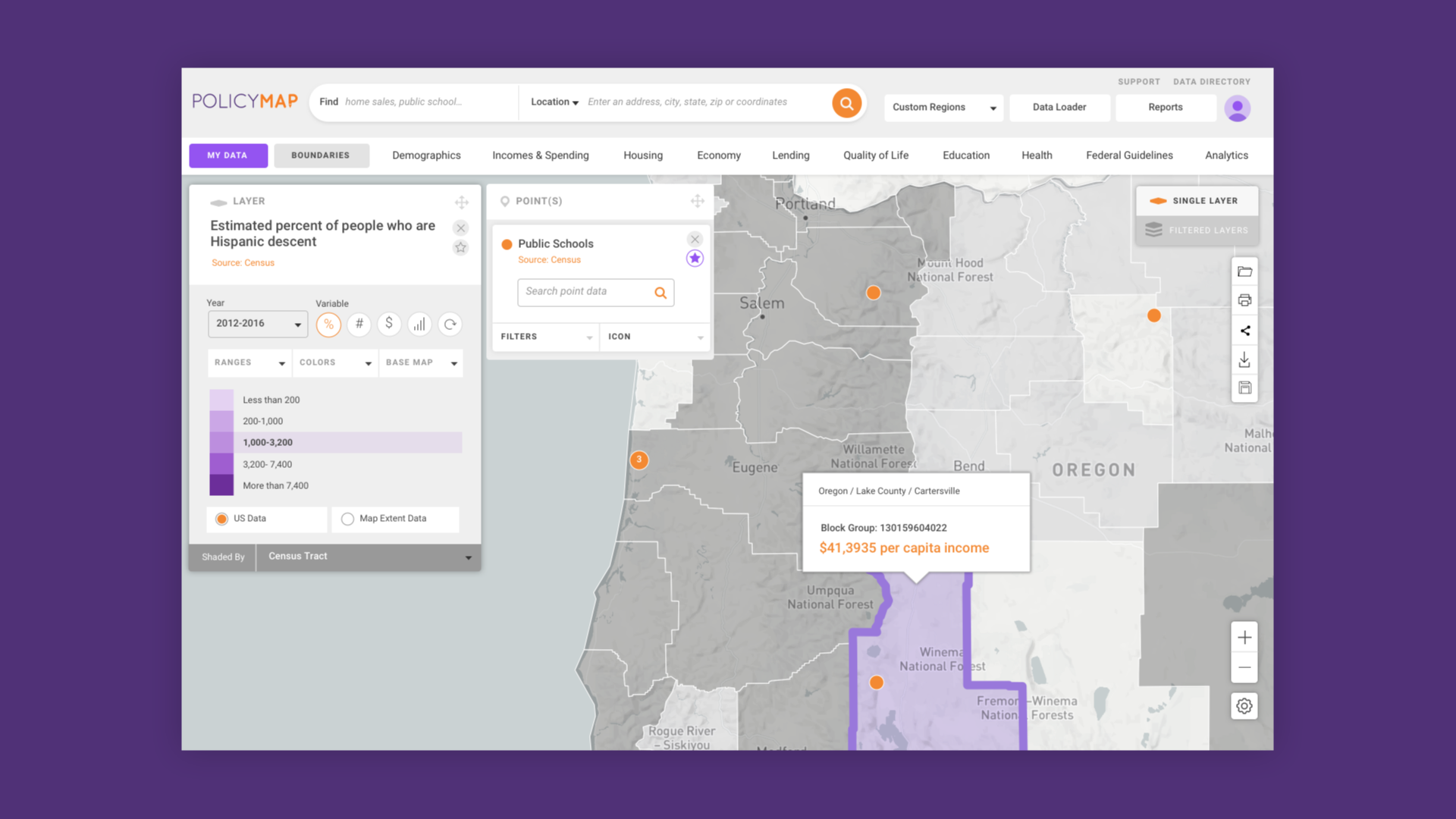 A desktop screen with a data point mapping tool