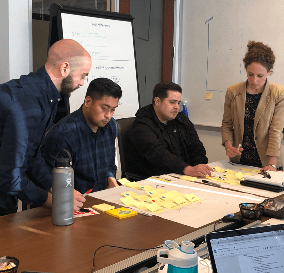 Team of people brainstorming