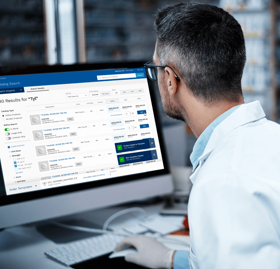 customer using a digital tool on a desktop