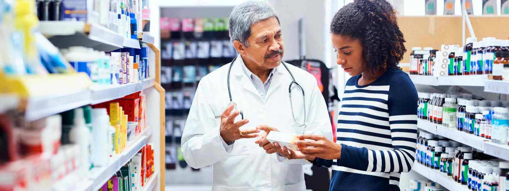 pharmacist talking to patient