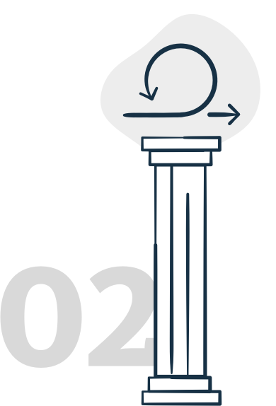 illustration of a pillar with directional arrows