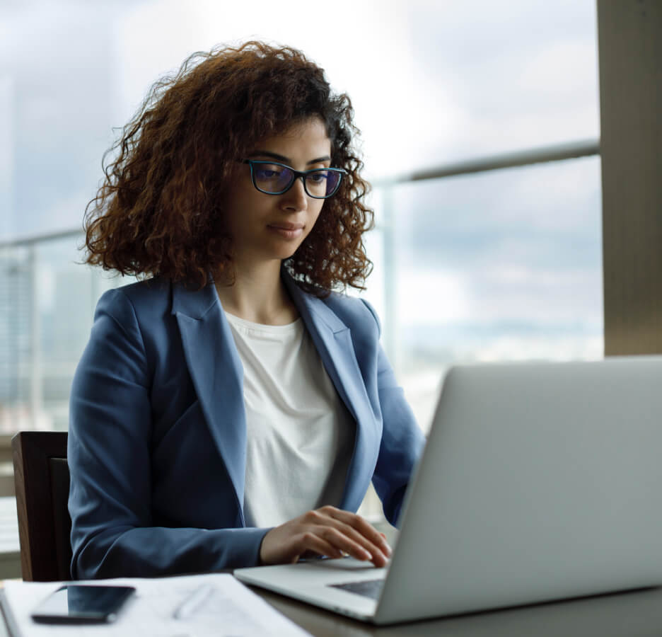 Woman on a laptop