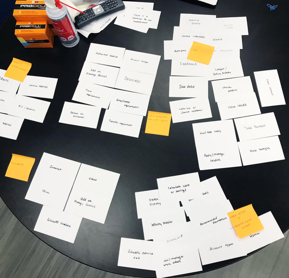 sticky note exercise on a table