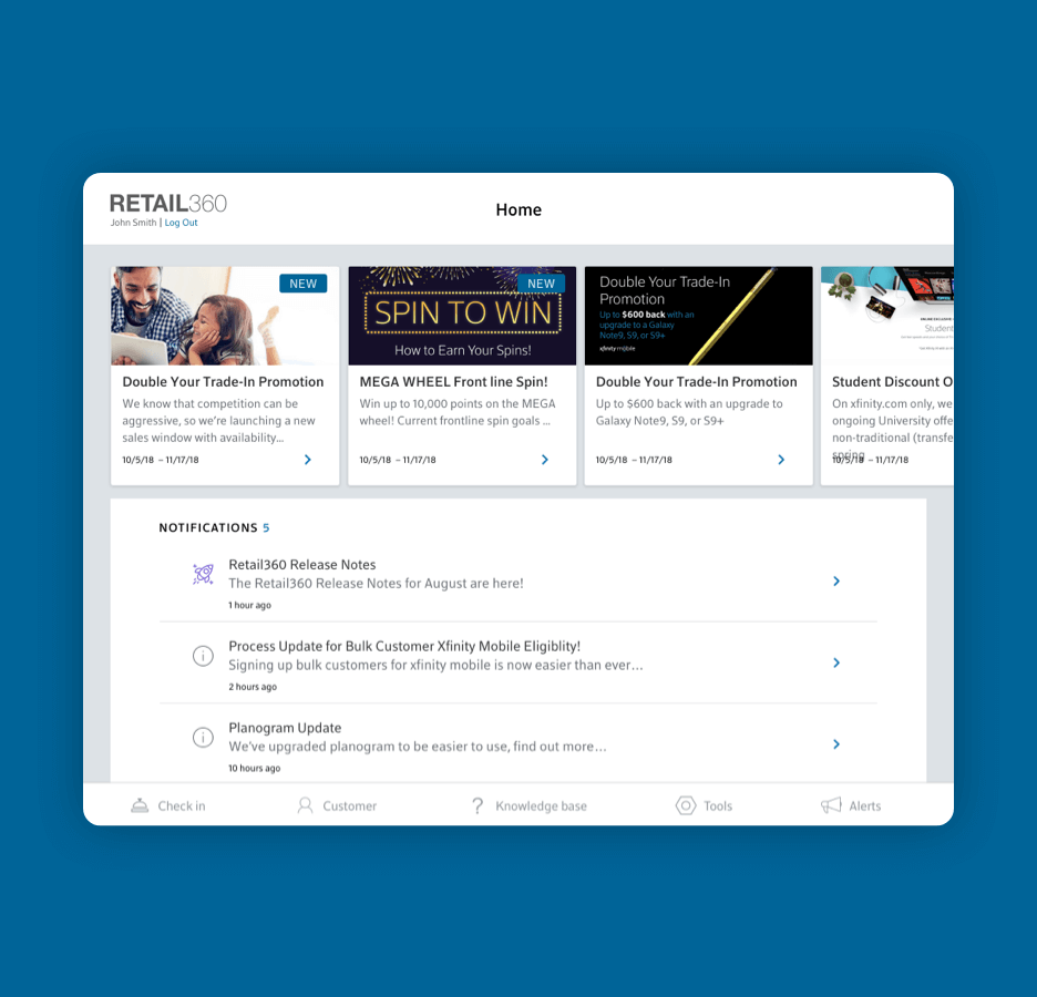 interface screen example