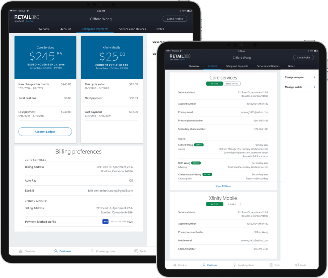 digital service design mockup on multiple devices