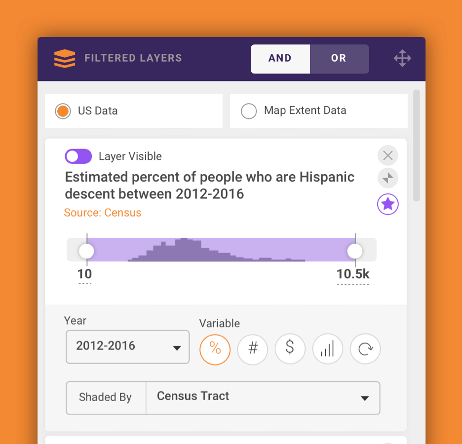 Filtered layer in interactive map