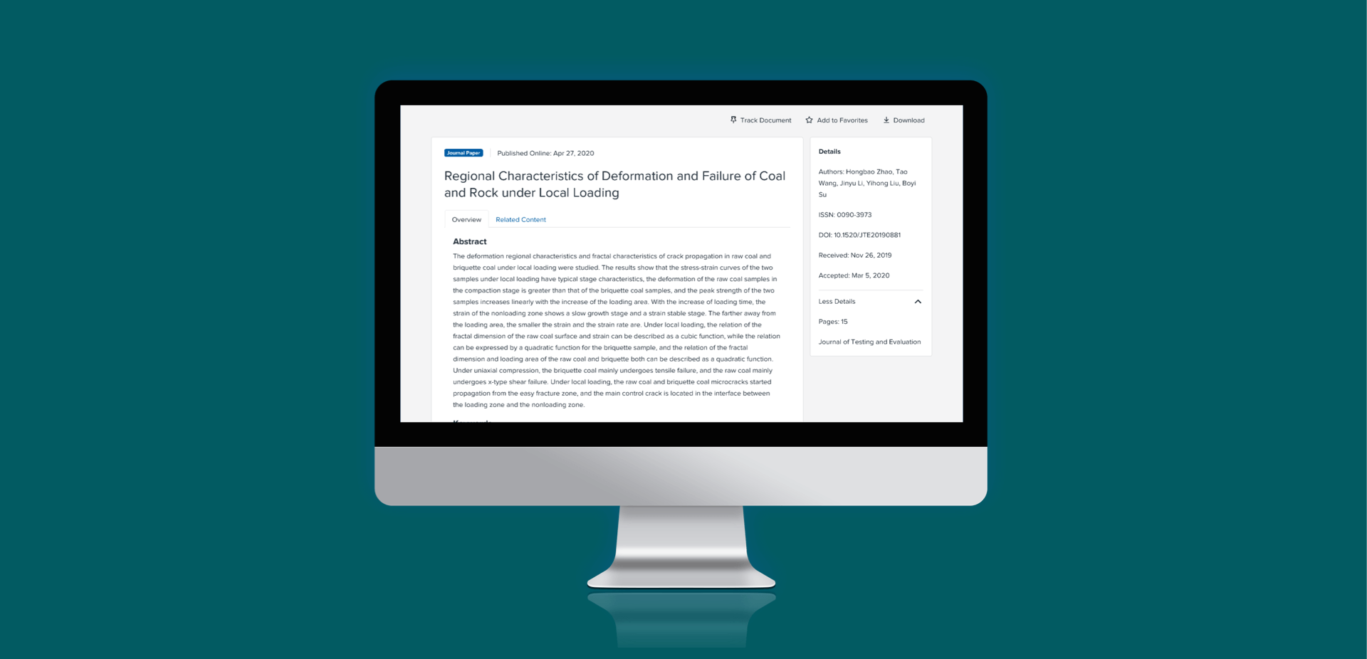 Standards documentation on a portal desktop display