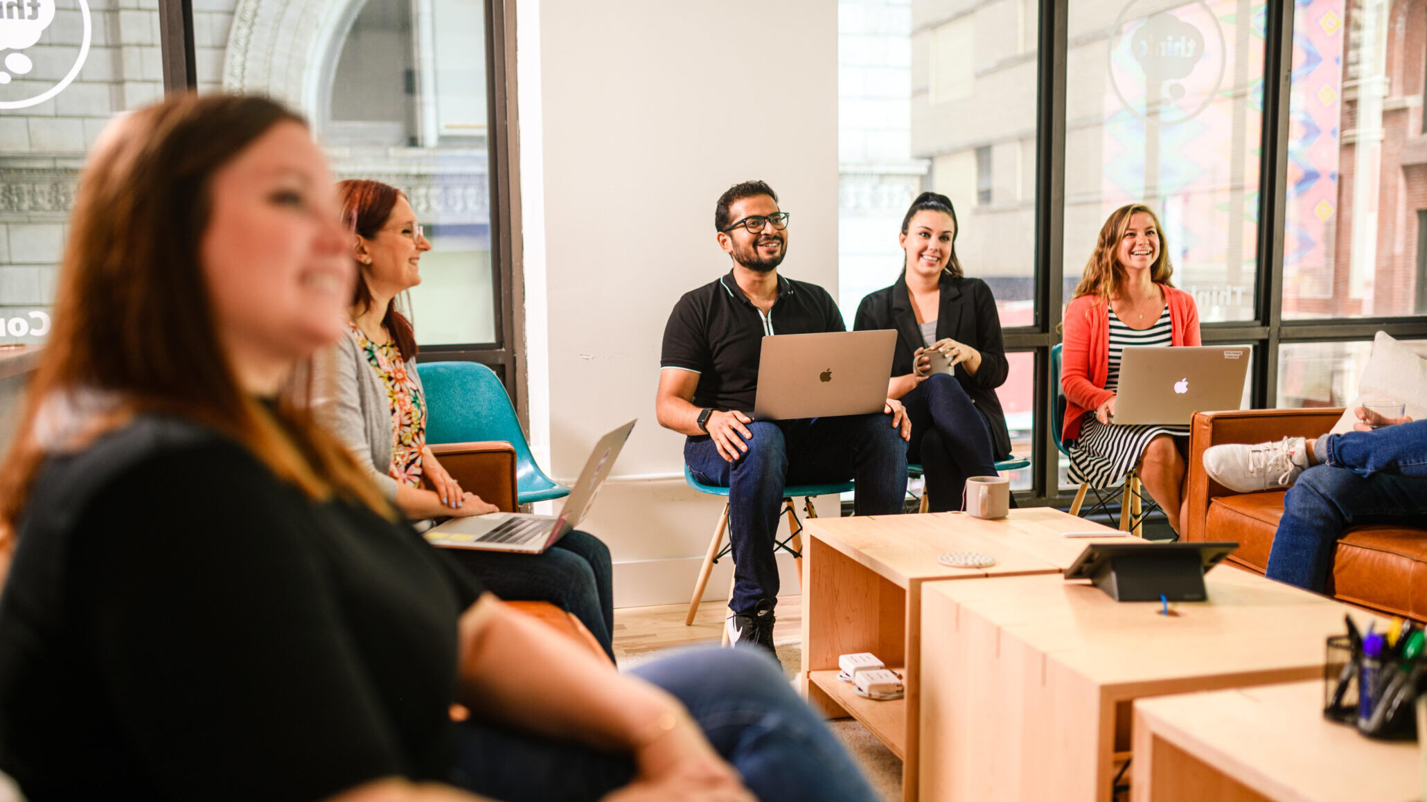 A group of people working together