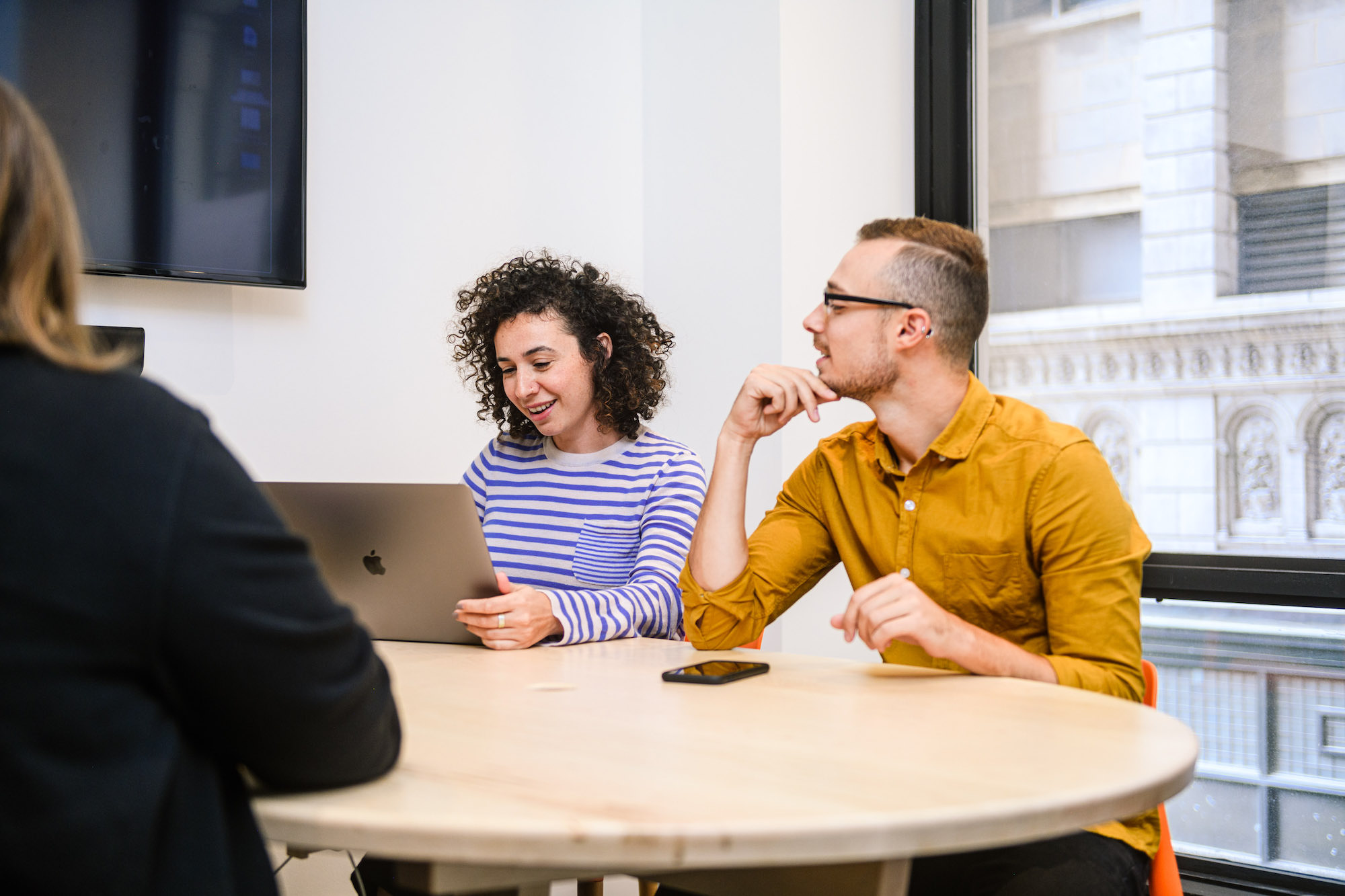 People working in a conference room