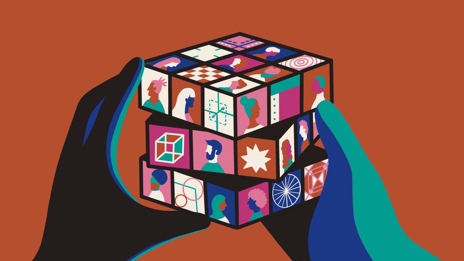 Illustration of rubik's cube