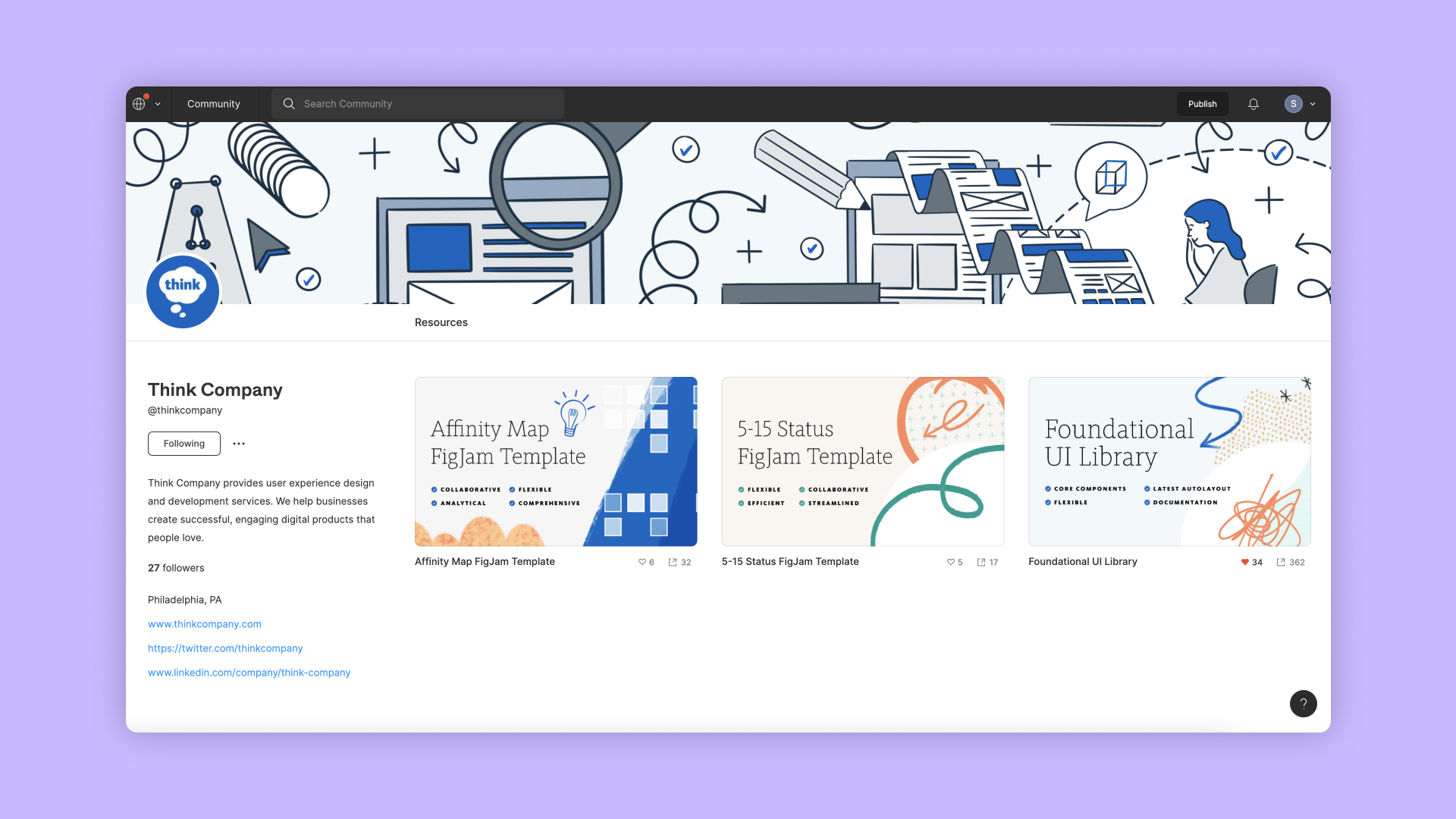 Think company Figma community page