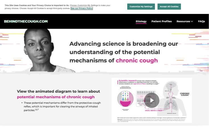 A screenshot of a desktop website homepage, healthcare
