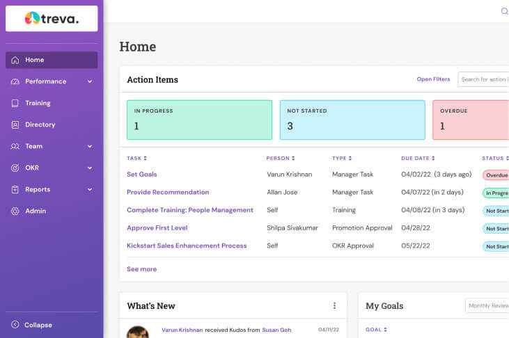 A screenshot of a portal dashboard for project tracking