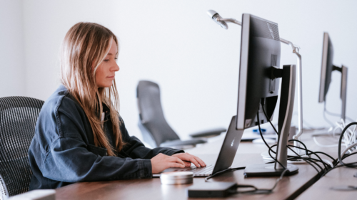 Person working at a computer