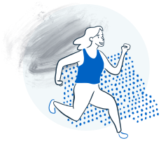 An illustration of a runner in training