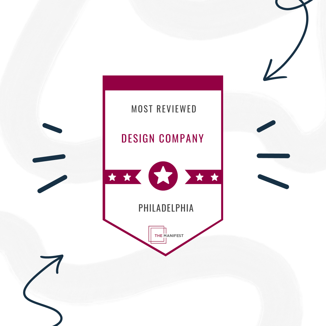 Manifest most reviewed design badge on illustrative backgroun