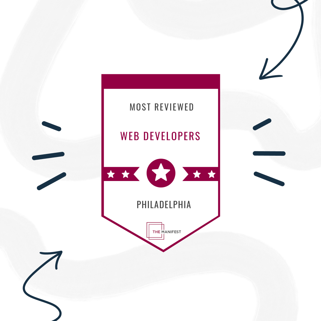 Manifest most reviewed design badge on illustrative backgroun