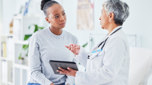 HCP walking patient through a medinfo portal