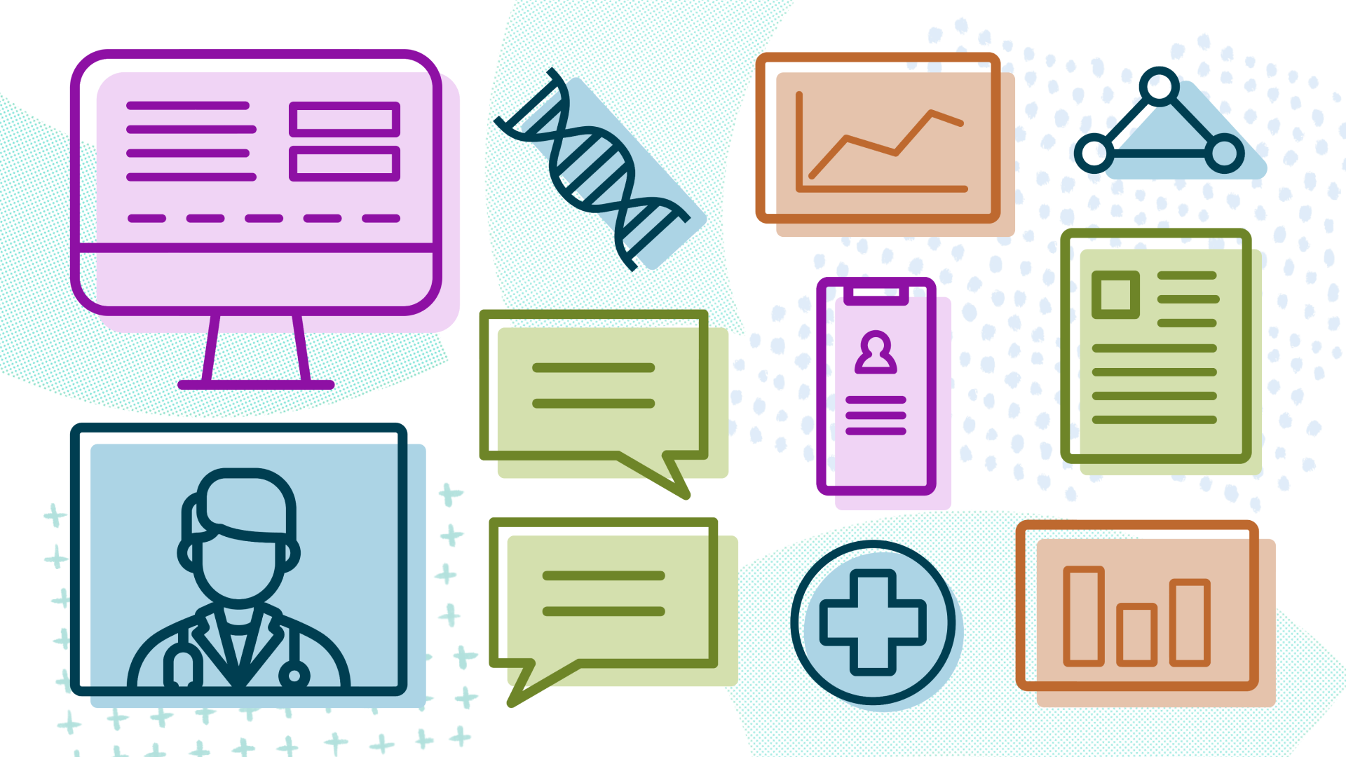 Illustration of components of medical information portals