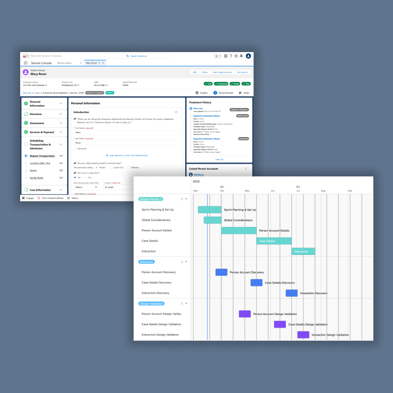 Patient input form and journey map for rehabilitation center