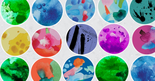 Abstract colorful petri dishes for pharmaceuticals