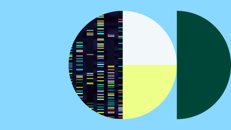 Colorful dna sequence on a black background