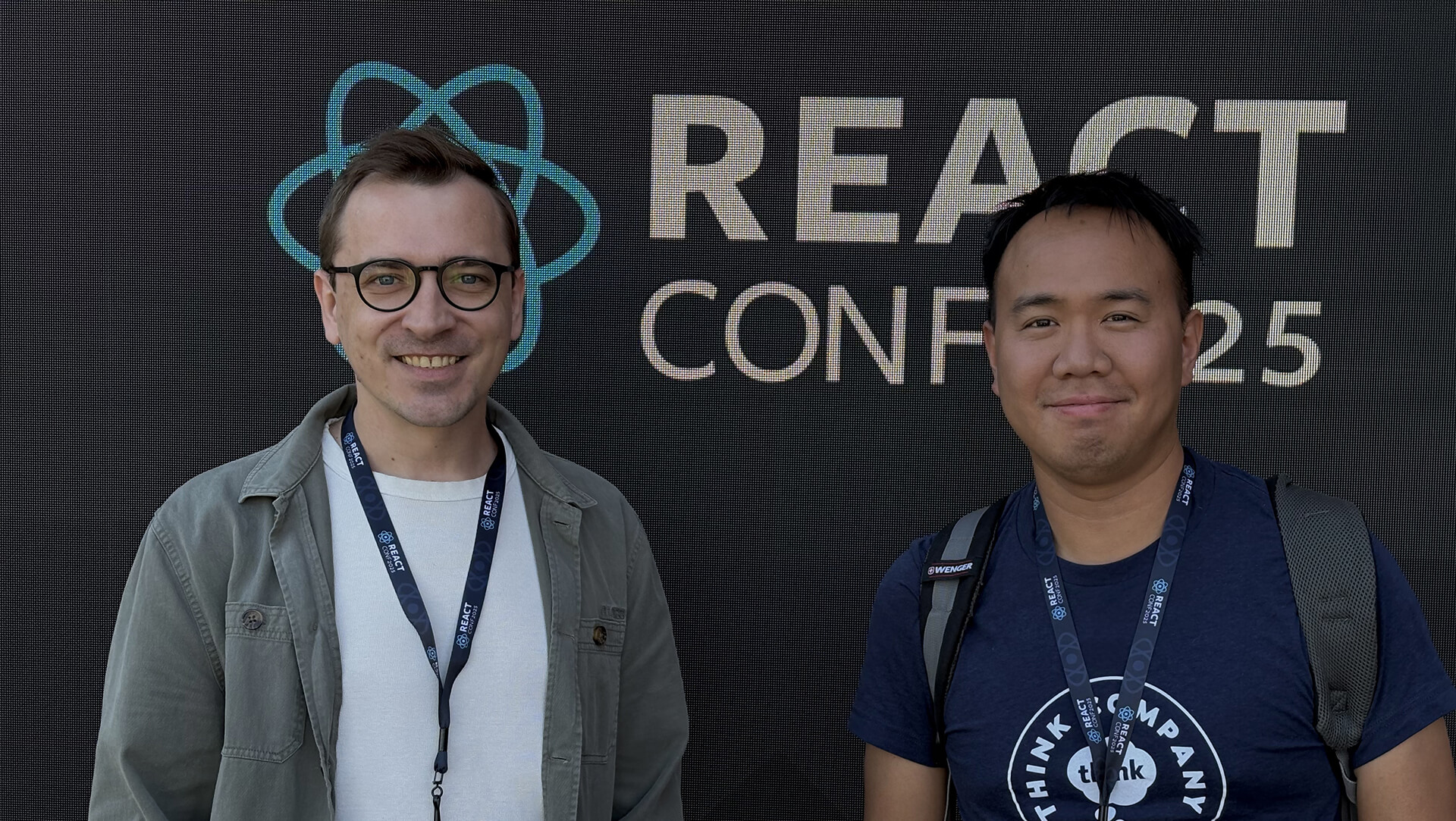 Thinkers Michael Hudzevatyi and Raymond Ng at React Conf